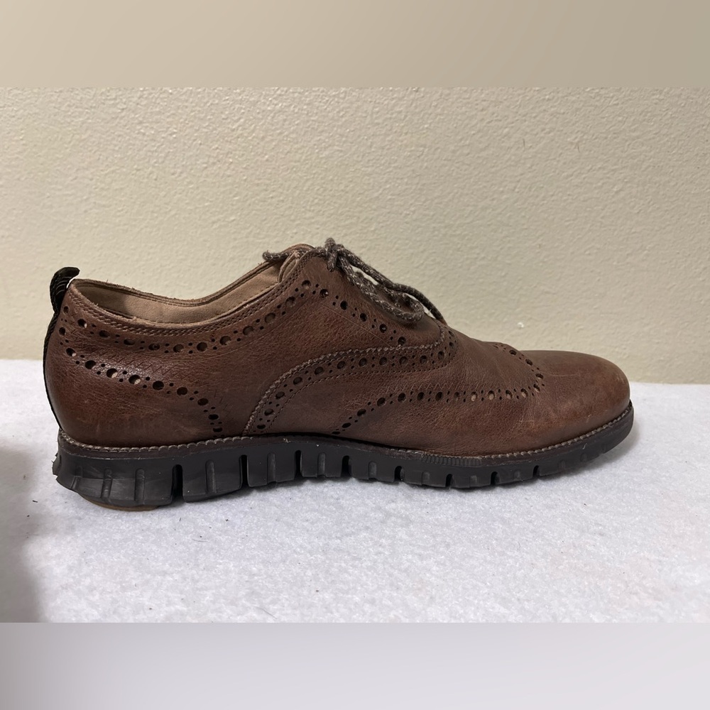 Cole Hann ZEROGRAND REMASTERED WINGTIP OXFORDS MEN's SHOES Brown Leather Sz 10.5 - Picture 6 of 10